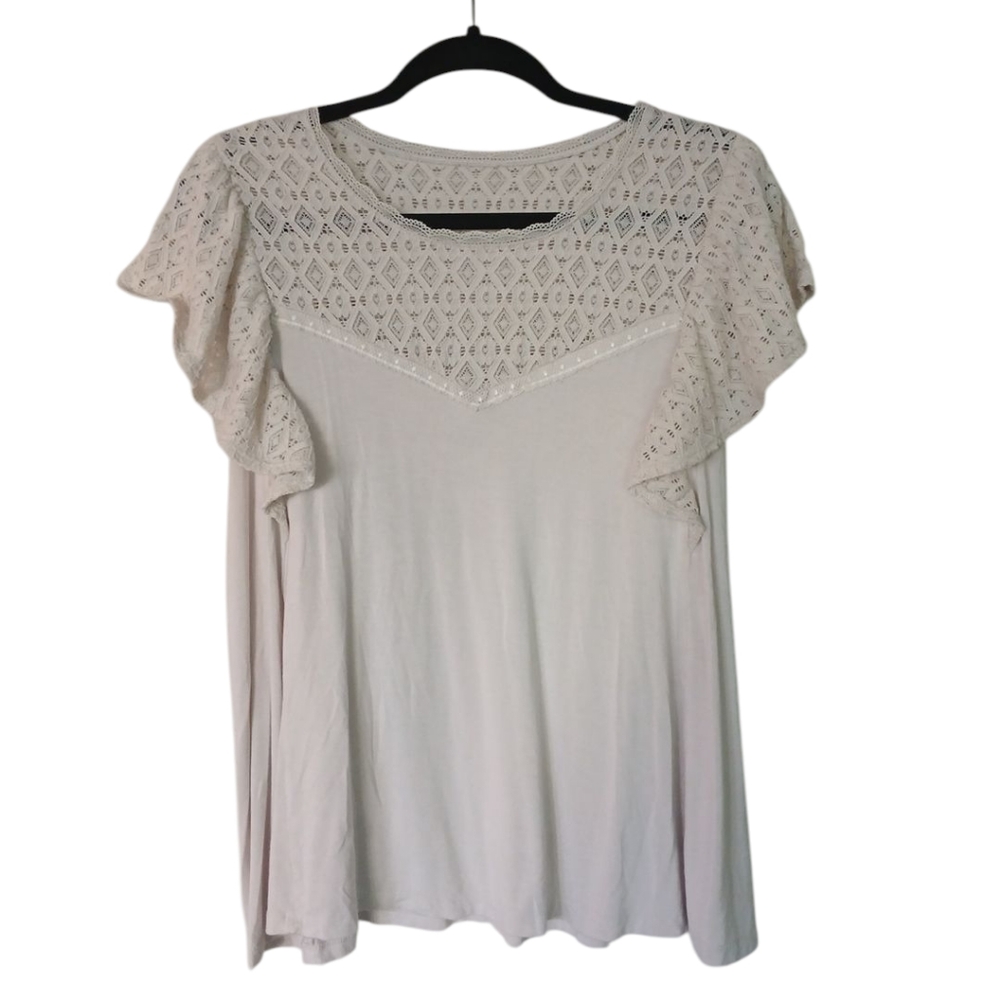 Elegant Cream Lace Women's Top